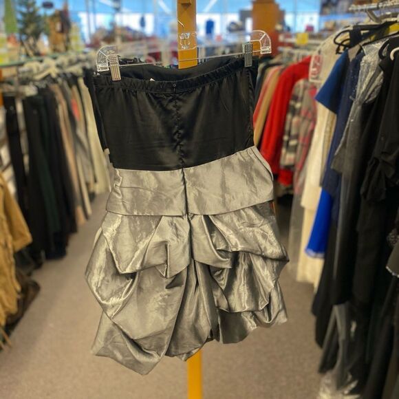 Trixxi Ladies 3 Strapless Dress Black Gray Metallic - Picture 3 of 3